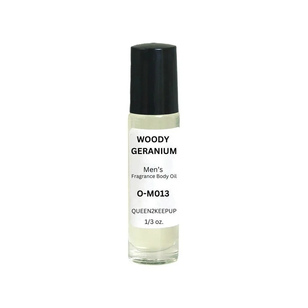 Woody Geranium (Men) Body Oil 10 ml Fragrance All Natural 1/3 oz Roll-On Scent